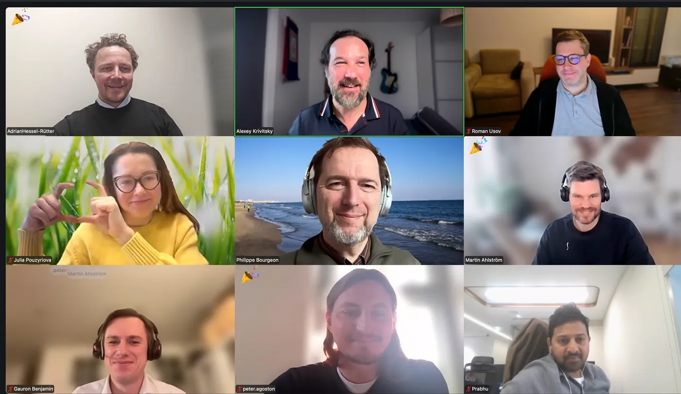 A live online C-OTP class on Zoom: participants with Alexey Krivitsky