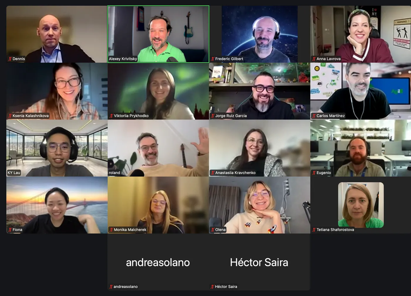 A live online C-OTP class on Zoom: participants with Alexey Krivitsky and Roland Flemm
