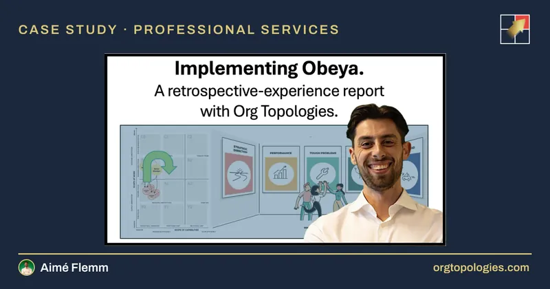 Case Study: Implementing Obeya at Organization X. A retrospective-experience report with Org Topologies.